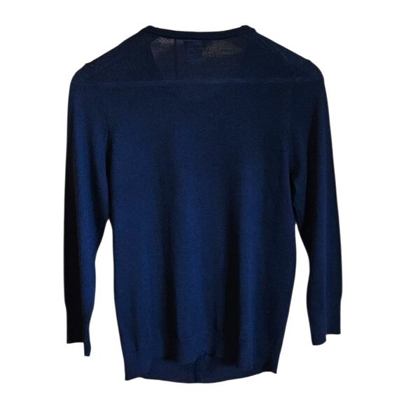 JCrew Cartigan Wool Sweater Embellished Button Down Navy Women's Medium - Picture 5 of 5